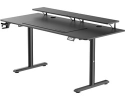 Ultradesk HIGHLANDER XXL – Bureau voor Gaming, Kantoor & Home Office – Zwart – 160 x 70 cm – Elektrisch verstelbaar – Ergonomisch