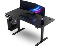 Ultradesk LEVEL V2 – Bureau voor Gaming, Home Office & Kantoor – Zwart – Elektrisch verstelbaar – Incl. Accessoires