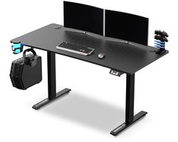 Ultradesk LEVEL V2 – Bureau voor Gaming, Home Office & Kantoor – Zwart – Elektrisch verstelbaar – Incl. USB Hub & Accessoires