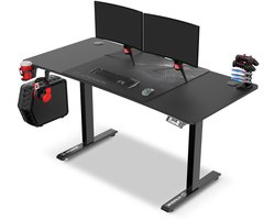 Ultradesk LEVEL V2 – Bureau voor Gaming, Home Office & Kantoor – Zwart – Elektrisch verstelbaar – Incl. USB Hub, XXL Muismat & Accessoires