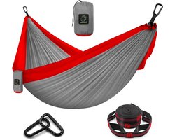 Ultralichte dubbele hangmat voor 2 personen - 300 x 200 cm - draagbaar en ademend - met ophangset - voor outdoor reizen, trekking, fietstochten, vissen en strand hangmat 2 person