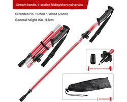 Ultralichte, opvouwbare wandelstokken van aluminiumlegering, professionele wandelstokken voor buiten, vijfdelig ontwerp, antislip, een essentieel hulpmiddel voor bergbeklimmen. Eén stok per verpakking.