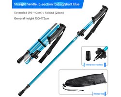 Ultralichte, opvouwbare wandelstokken van aluminiumlegering, professionele wandelstokken voor buiten, vijfdelig ontwerp, antislip, een essentieel hulpmiddel voor bergbeklimmen. Eén stok per verpakking.