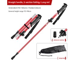 Ultralichte, opvouwbare wandelstokken van aluminiumlegering, professionele wandelstokken voor buiten, vijfdelig ontwerp, antislip, een essentieel hulpmiddel voor bergbeklimmen. Eén stok per verpakking.