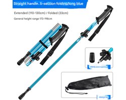 Ultralichte, opvouwbare wandelstokken van aluminiumlegering, professionele wandelstokken voor buiten, vijfdelig ontwerp, antislip, een essentieel hulpmiddel voor bergbeklimmen. Eén verpakking.