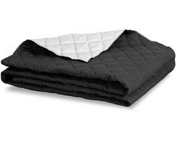 Ultrasoon gewatteerd bedsprei 160x200 cm zwart-wit