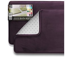 Ultrazachte Antislip Badkamer Matten - Set van 2 Fluwelen Traagschuim Badmatten