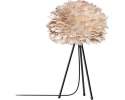 Umage Eos Micro tafellamp light brown - met tripod zwart - Ø 22 cm