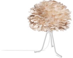 Umage Eos Micro tafellamp light brown met verstelbare tafelstandaard wit - Ø 22 cm - Lichtbruin - Verenlamp - Dons