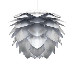 Umage Silvia Medium hanglamp brushed steel - met koordset wit - Ø 50 cm