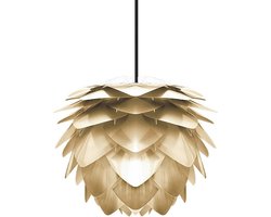 Umage Silvia Mini hanglamp brushed brass - met koordset zwart - Ø 32 cm