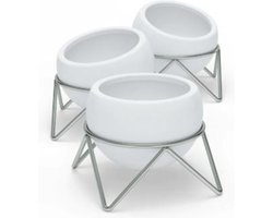Umbra - Bloempot Potsy - set van 3 - wit keramiek