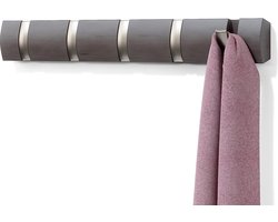 Umbra Flip 8 Coat Hooks - Modern, Simple and Space-Saving Coat Rack with 8 Moveable Hooks for Jackets