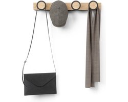 Umbra Hub handdoekhaak 50x6x7cm Rubberhout Zwart/naturel