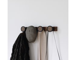 Umbra Hub handdoekhaak 50x6x7cm Rubberhout Zwart/walnoot