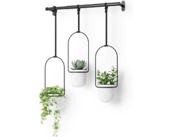 Umbra Triflora hangende bloempotten, Wit