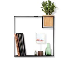 Umbra Wandrek Cubist large - met (planten)bak - zwart natuur