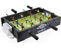 Umbro Tafelvoetbal - Tafelmodel - Voetbaltafel met 12 Spelers - Incl. 2 Mini Voetballen - Tafelvoetbalspel - Zwart