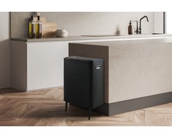 Umuzi Cleaning Prullenbak - 60L - Soft Close - 54x 33x80 - Mat Zwart