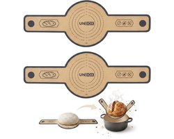 UNBOX 2 Stuks - Siliconen Deeg Bakmat - Deegmat - Broodslinger - Antiaanbak Bakmat voor Brood Maken - Zuur Desem Starter set - Broodmat met Lange Handgreep