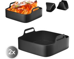 UNBOX Airfryer Siliconen Bakje - Airfryer Accesoires - Airfryer Bakpapier - Airfryer Mandje - Geschikt voor o.a. Philips Airfryer XL & Airfryer XXL HD9650, HD9880 - Inventum - Princess - Tefal - 21cm