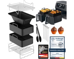 UNBOX Dubbele Airfryer Accessoires Set - Geschikt voor Dual Airfryers - Ninja Foodi AF400 AF451 - Dubbele Airfryer - Inclusief Airfryer Siliconen Bakje & E-Book