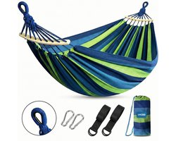 UNBOX Extra brede - Hangmat 2 Persoons - Hangmat met Spreidstok - Weerbestendig - 200cm x 180cm - Incl. Hangmatbevestingsset