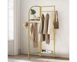 unho hoek metalen kledingrekken - heavy duty vrijstaande kapstok - gouden kleding ophangrail - kledingrekken voor hal entree slaapkamer