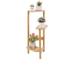 unho Plantenstandaard Binnen - Plantenplank Buiten - Bamboe Plantenrek - Plantenpothouder - 3 Etage - voor Woonkamer Patio Home Decor