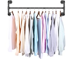 unho wandgarderobestang - industriële garderobestang - metalen kledinghanger - super stabiel wandgarderoberek voor slaapkamer woonkamer keuken - 109x35x31cm - tot 50KG draagvermogen