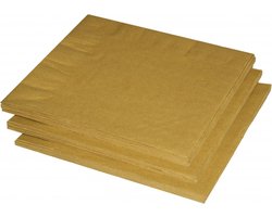 Uni kleur tafel servetten - goud - 40x stuks - 33 x 33 cm - Papier - diner tafel versiering/decoratie