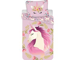 Unicorn Dekbedovertrek Flowers - Eenpersoons - 140 x 200 cm - Katoen