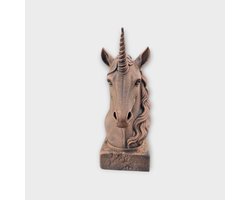 Unicorn dierenbeeld - Buste van dierenkop 20cm | Realistisch & Decoratief Beeldje voor Thuis of Kantoor