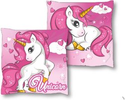 Unicorn Kussen - 38 cm - Polyester - Roze