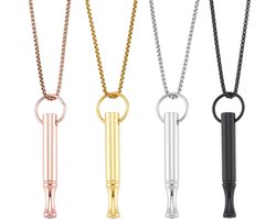 UNICRAFTALE 4 stuks 4 kleuren 60 cm roestvrij stalen hangers voor het verlichten van ademangst fluitketting metalen fluithanger meditatiehalskettingen angsthalsketting voor eenvoudig ademen voor