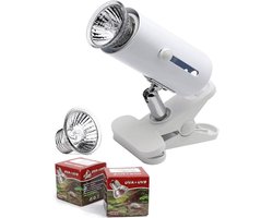 UniEgg® Warmtelamp reptielen incl. aan//uit bediening wit - E27 UVA + UVB Hot Spot lamp + 25W en 50W lampen