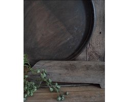 Uniek oud houten bajot tafeltje/ Authentiek stoer houten bajot tafeltje