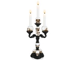 Unieke Gothic Schedel Kandelaar voor Halloween en Feestelijke Decoratie