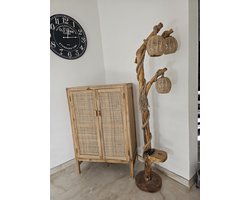 Unieke handgemaakte boomstamlamp kerst boom lamp incl rotam lampenkappen