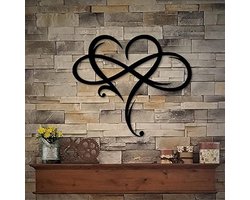 Unieke Infinity Hart Muurkunst - Metalen Wanddecoratie voor Romantische Sfeer