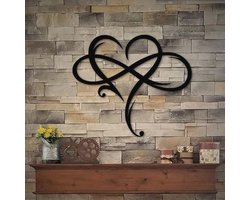 Unieke Infinity Hart Muurkunst - Metalen Wanddecoratie voor Romantische Sfeer