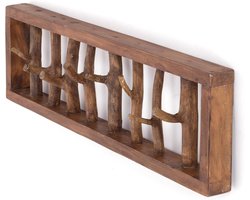Unieke Kapstok van Gerecycled Hout met 8 Haken