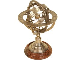 Unieke Messing Armillair Bol Tafeldecoratie met Beweegbare Ringen