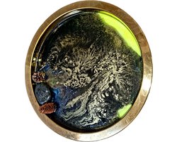Unieke Messing Dienblad Resin Epoxy Ø 38 cm