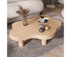 Unieke Salontafel Wolk Gemaakt van Hout - Moderne Ronde Bijzettafel voor Woonkamer