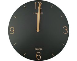 UNiLUX quartz wandklok SAVANA, diameter: 300 mm, zwart