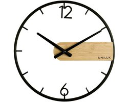 UNiLUX wandklok kwarts CIRCLE zwart/bamboe