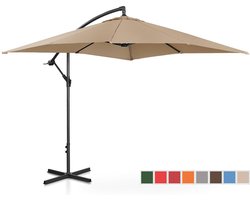 Uniprodo - Parasol - Taupe - vierkant - 250 x 250 cm - kantelbaar