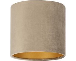 Uniqq Lampenkap velours taupe Ø 20 cm - 20 cm hoog