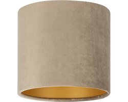 Uniqq Lampenkap velours taupe Ø 20 cm - 20 cm hoog